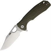 Honey Badger 4065 Large Linerlock Knife with Clip Green Handles