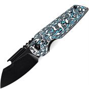 Kansept 2048A6 Rafe Linerlock Knife with Blue/White Carbon Fiber Handles