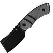 Kansept 2030A1 Korvid Stonewash Black Fixed Blade Knife Black Micarta Handles