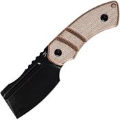 Kansept 2030A4 Korvid Stonewash Black Fixed Blade Knife Brown Micarta Handles