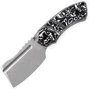 Kansept 2030A5 Korvid Stonewash Fixed Blade Knife Black/White Carbon Fiber Handles