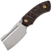 Kansept 2030A7 Korvid Stonewash Fixed Blade Knife Copper Carbon Fiber Handles