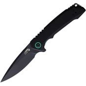 ABKT TAC 1045BG AB Elite Linerlock Knife Black/Green Handles