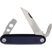 American Service 004BL The Iron Sides Folder Seax Knife Blue Handles
