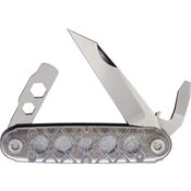 American Service 004CLR The Iron Sides Folder Seax Knife Clear Handles