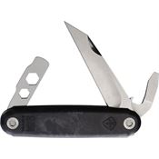 American Service 004CF The Iron Sides Folder Seax Knife Carbon Fiber Handles
