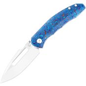 Artisan 1862GTDB Boa Framelock Knife Blue Timascus Handles