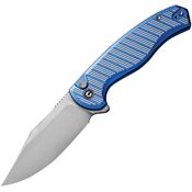 Civivi 23040B2 StormhowlStonewashed Button Lock Knife Blue Handles