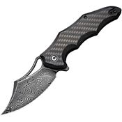 Civivi 23046DS1 Chiro Damascus Linerlock Knife Black/Carbon Fiber Handles