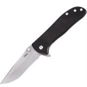 CRKT 6450D2 Drifter Stonewashed D2 Linerlock Knife Black Handles