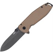 CRKT 2495B Squid XM Assist Open Framelock Knife Brown Handles