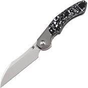 Kansept 1059A2 Cosmos Stonewashed Framelock Knife White/Black Carbon Fiber Handles