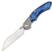 Kansept 1059A3 Cosmos Framelock Knife Gray/Timascus Handles