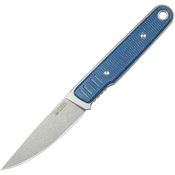 Kubey 356B JL Fixed Blade Knife Blue Micarta Handles