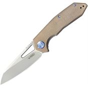 Kubey 291V Vagrant Linerlock Knife Tan Micarta Handles