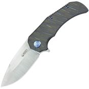 Kubey 367B Bravo 1 Drop Point Framelock Knife Titanium Flame Handles