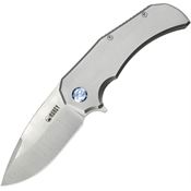 Kubey 367A Bravo 1 Drop Point Framelock Knife Gray Titanium Handles