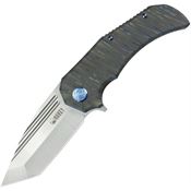 Kubey 366B Bravo 1 Tanto Point Framelock Knife Titanium Flame Handles