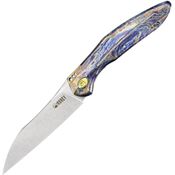 Kubey 299E Barracuda Linerlock Knife Flame Handles