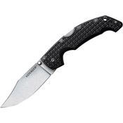 Lynn Thompson T00071 Large Voyager Stonewashed Tri-Ad Lock Knife Black Handles