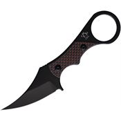 Mantis 8332 Sabot III Black Fixed Blade Knife Red/Black Carbon Fiber Handles
