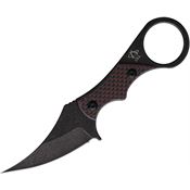 Mantis 8349 Sabot III BlackStonewashed Fixed Blade Knife Red/Black Carbon Fiber Handles