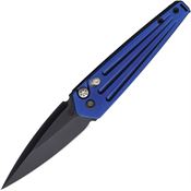 Medford NAPQ37A2TP Auto Nosferatu Black Button Lock Knife Blue Handles