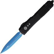 Microtech 1221JK Auto Ultratech Blued Double Edge OTF Knife Black Handles