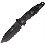 Microtech 114M3DLCCFS Socom Alpha Mini Black Serrated Tanto Fixed Blade Knife Carbon Fiber Handles