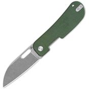 QSP 154D Variant PE Stonewashed Linerlock Knife Green Handles