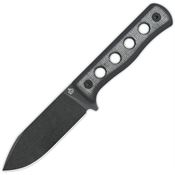 QSP 155B2 Canary Black Stonewashed Fixed Blade Knife Black Handles