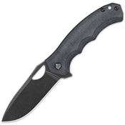 QSP 153A2 Gorilla Black Stonewashed Linerlock Knife Black Handles