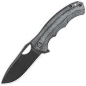 QSP 153B2 Gorilla Black Stonewashed Linerlock Knife Denim Blue Handles