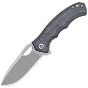 QSP 153A1 Gorilla Stonewashed Linerlock Knife Black Handles