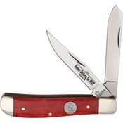 Queen SB07 Mini Trapper Knife Red Smooth Bone Handles