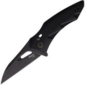 Revo STMWCBK Storm Black Stonewashed Wharncliffe Crossbar Lock Knife Black Handles