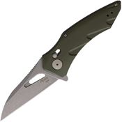 Revo STMWCGN Storm Stonewashed Wharncliffe Crossbar Lock Knife Green Handles