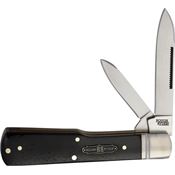 Rough Rider 2569 Bearhead Gunstock Knife Black Wood Handles