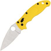 Spyderco 101PYL2 Manix 2 Salt Ball Bearing Lock Knife Yellow Handles