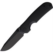Vosteed A1401 Chipmunk Black Stonewashed Linerlock Knife Black Handles