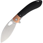 Vosteed NSK001 Nightshade Linerlock Knife Copper Bolster Black Handles