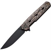 WE 220265 Navo Linerlock Knife Copper Foil Carbon Fiber Handles