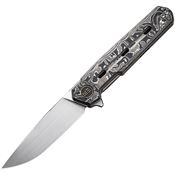 WE 220266 Navo Linerlock Knife Alum Foil Carbon Fiber Handles