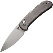 WE 22030F4 Qubit Stonewashed Button Lock Knife Flame Handles