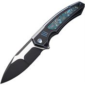 WE 230303 Hyperactive Vanax Black Stonewashed Framelock Knife Black/Blue Handles