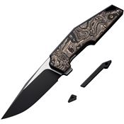 WE 230012 OAO (One and Only) Black Stonewashed Framelock Knife Black/Copper Foil Carbon Fiber Handles