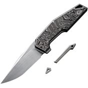 WE 230011 OAO (One and Only) Framelock Knife Black/Aluminum Foil Carbon Fiber Handles