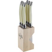 Andre Verdier 706IBBP Laguiole Steak Knife Set White Handles