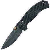 Fox 560G10B Anzu Black Stonewashed Verso Lock Knife Black Handles