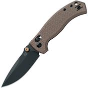 Fox 560ALBR Anzu Black Verso Lock Knife Tan Handles